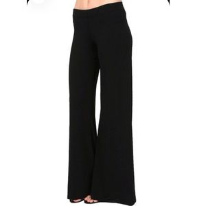 Veronica M Wide Leg Pants in Solid Black